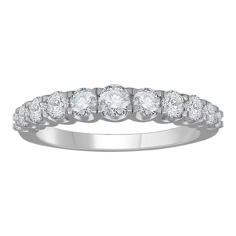 Diamond Medley 14k White Gold 1 Carat T.W. Lab-Grown Diamond Anniversary Ring, Womens 14k Whgold Product Image