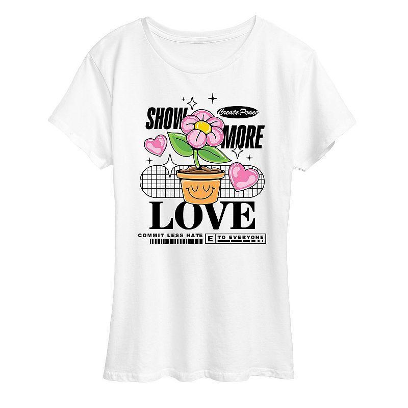 Womens Show More Love Graphic Tee White Product Image