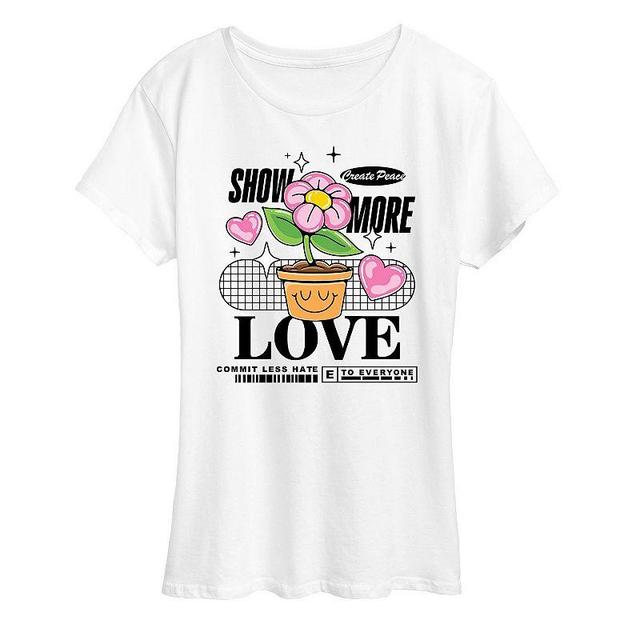 Womens Show More Love Graphic Tee White Product Image