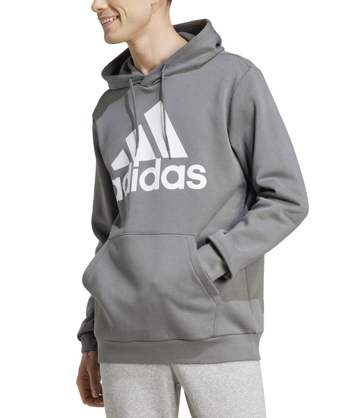 Mens adidas Essential Big Logo Fleece Hoodie Better Red Product Image