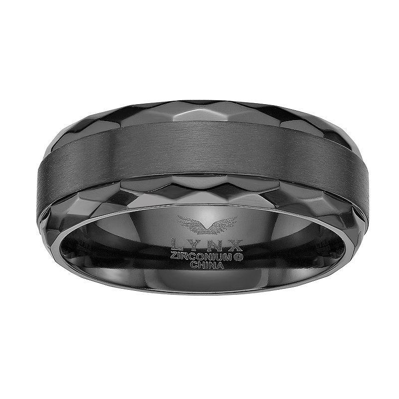 Mens LYNX Black Zirconium Textured Ring Product Image