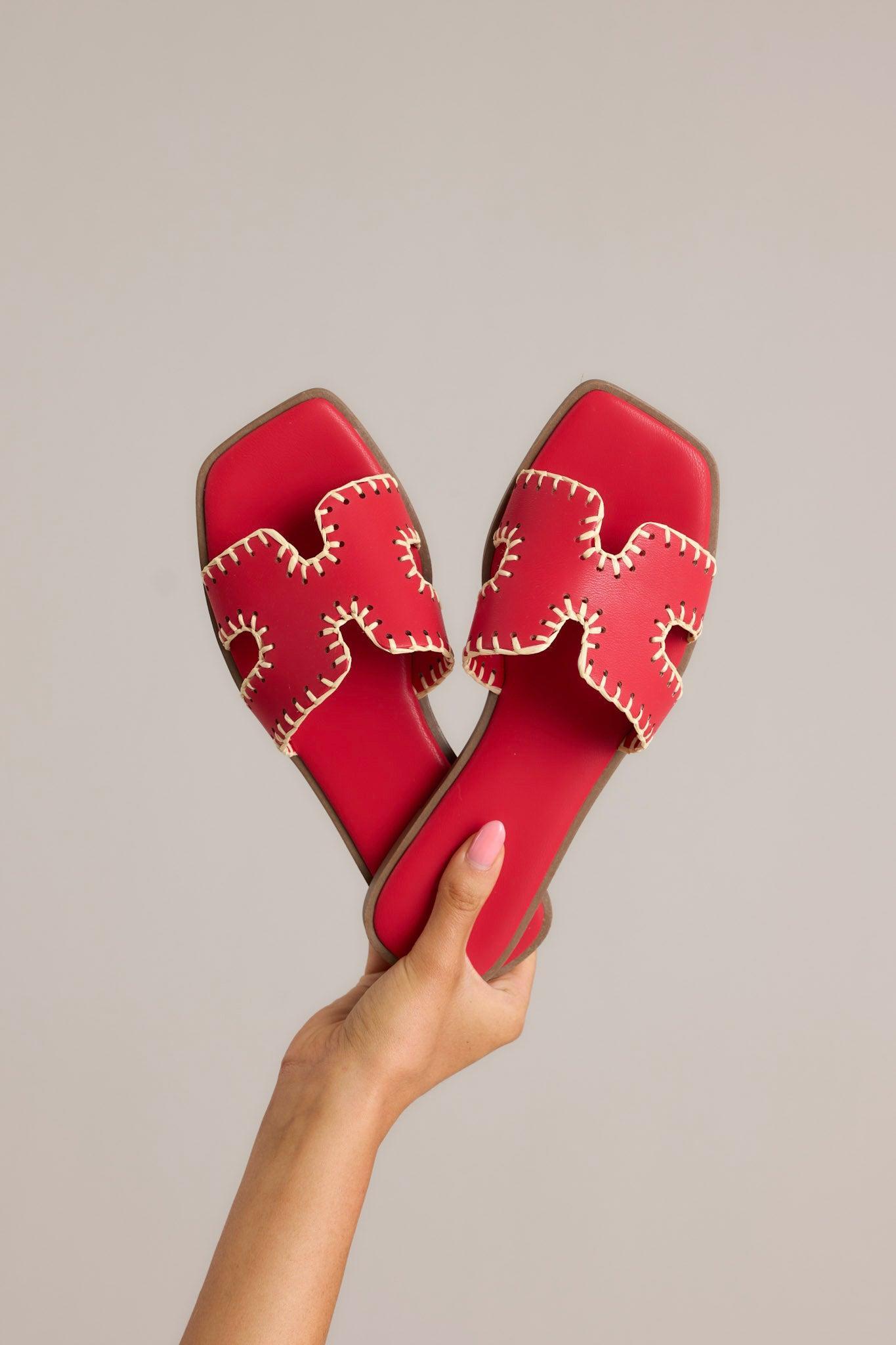 Surfside Strolls Red Sandals Product Image