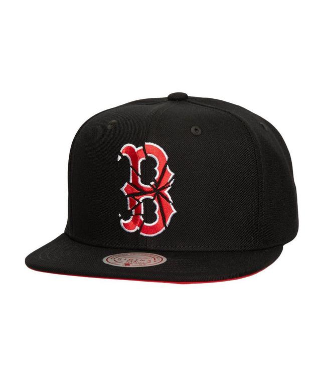 Mitchell & Ness Mens Black Boston Red Sox Shattered Snapback Hat Product Image