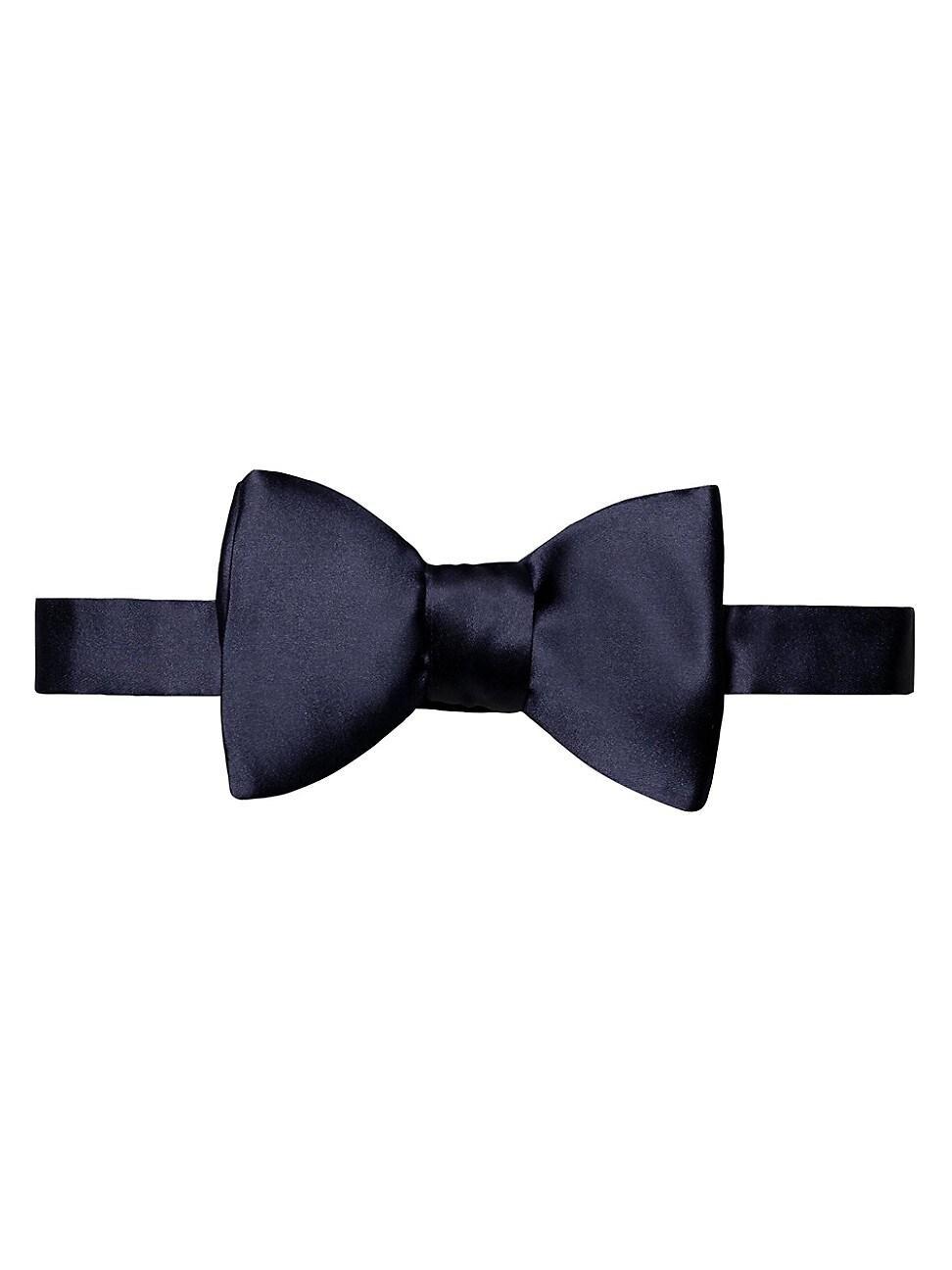 Mens Solid Silk Pre-Tied Bow Tie Product Image