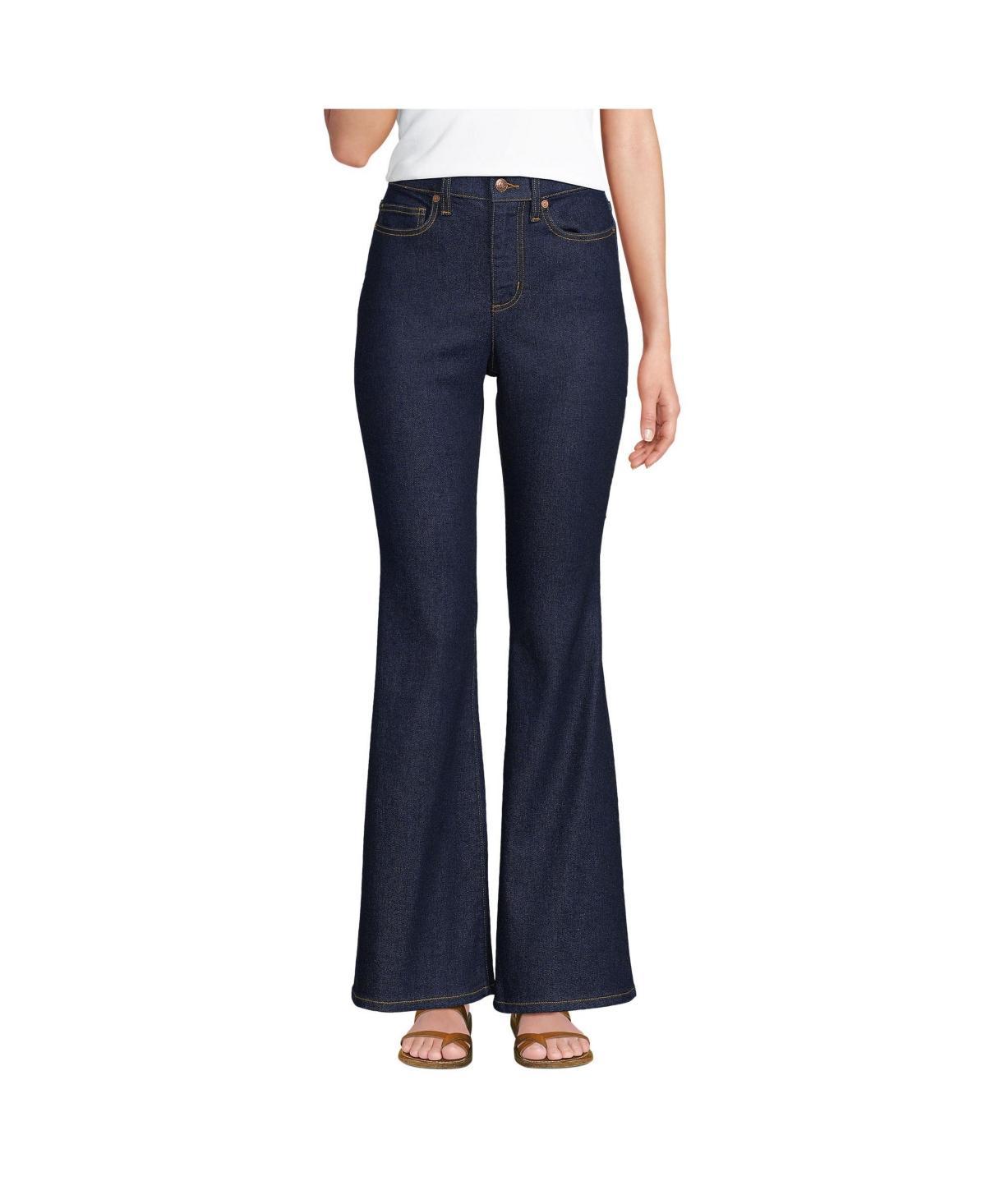 Lands End Womens Recover Denim High Rise Skinny Flare Jeans Product Image