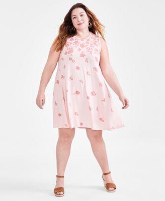 Plus Size Printed Flip-Flop Dress, Created for Macy's Product Image