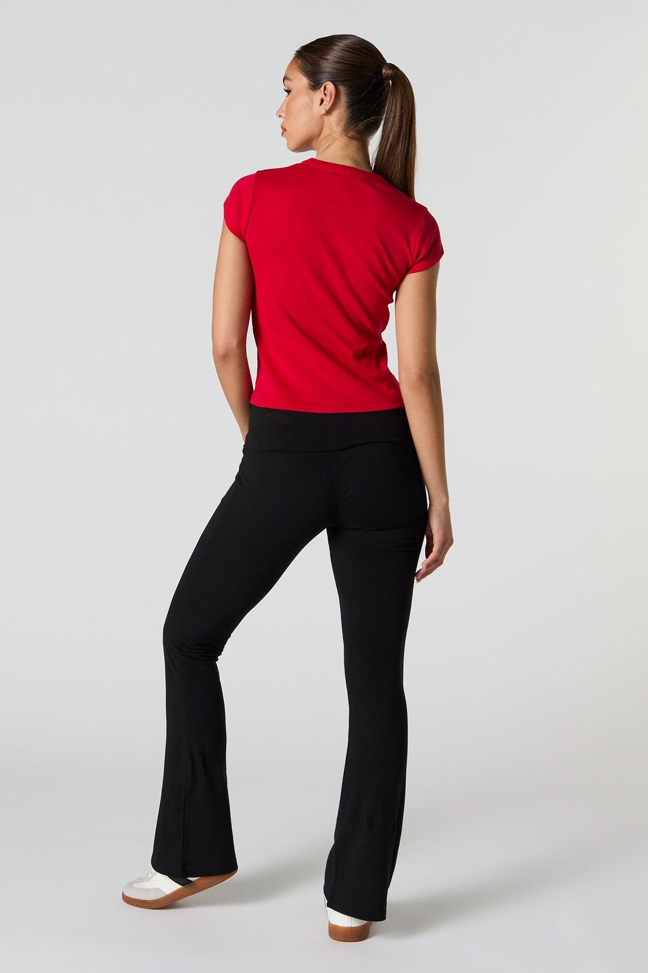 Foldover Waist Flare Pant Female Product Image