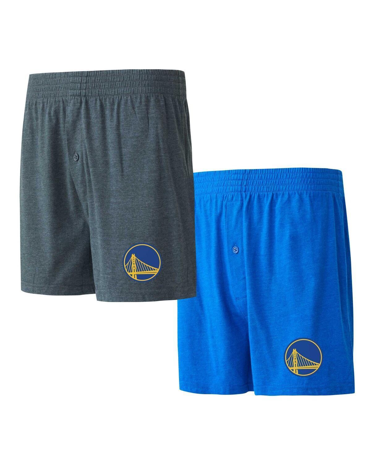 Mens Concepts Sport Royal/Charcoal Golden State Warriors Two-Pack Jersey-Knit Boxer Set Product Image