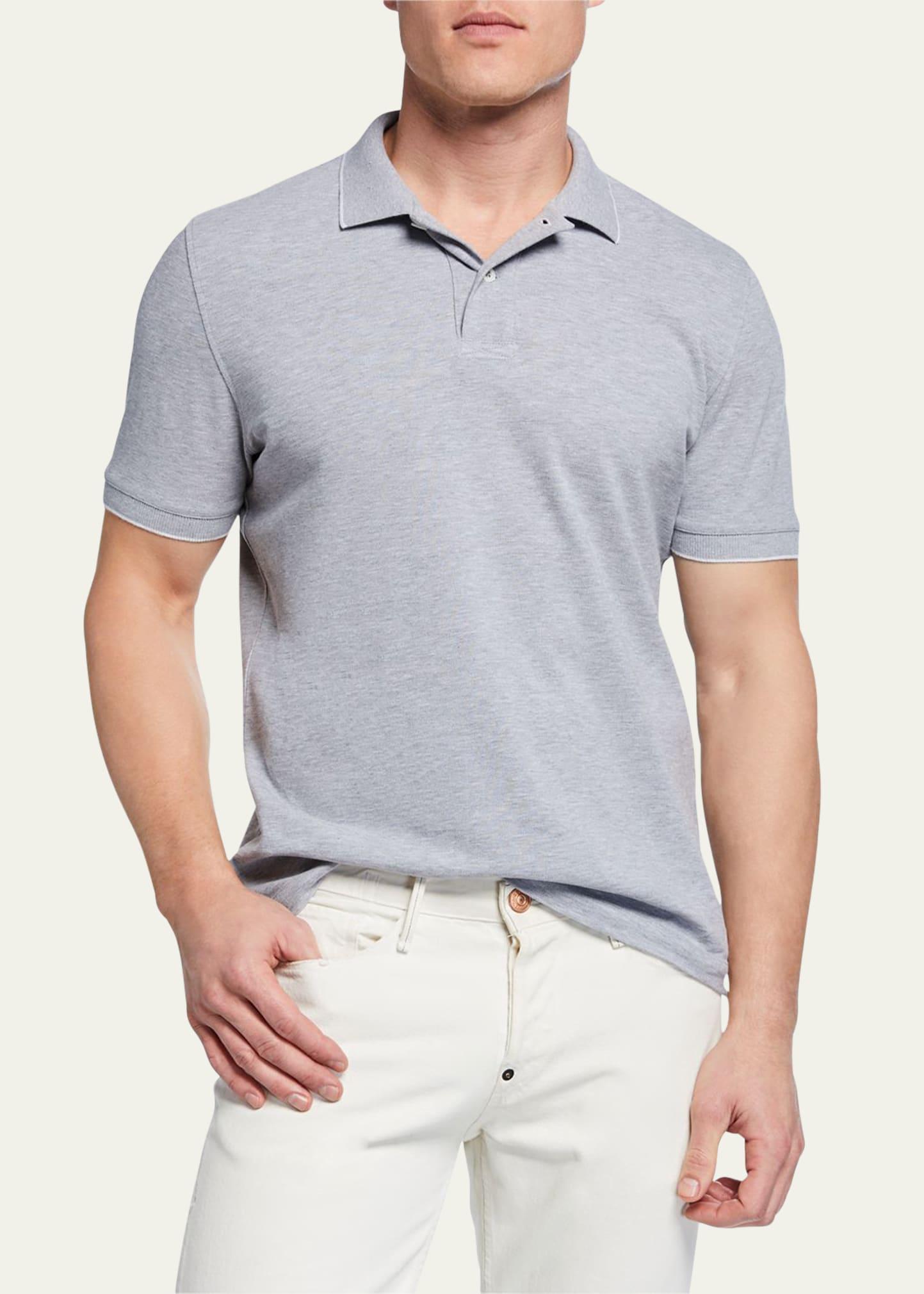 Mens Cotton Piqu Polo - Navy - Size 36 Product Image