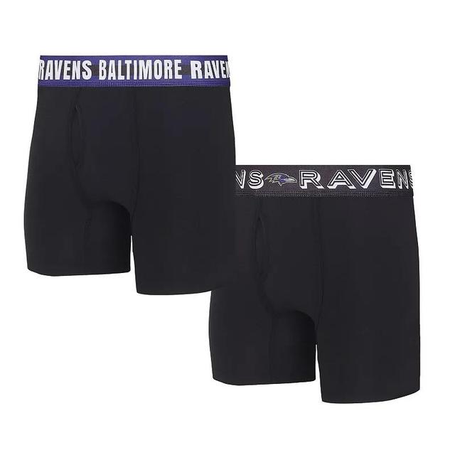 Mens Concepts Sport Baltimore Ravens Gauge Knit Boxer Brief Two-Pack Product Image