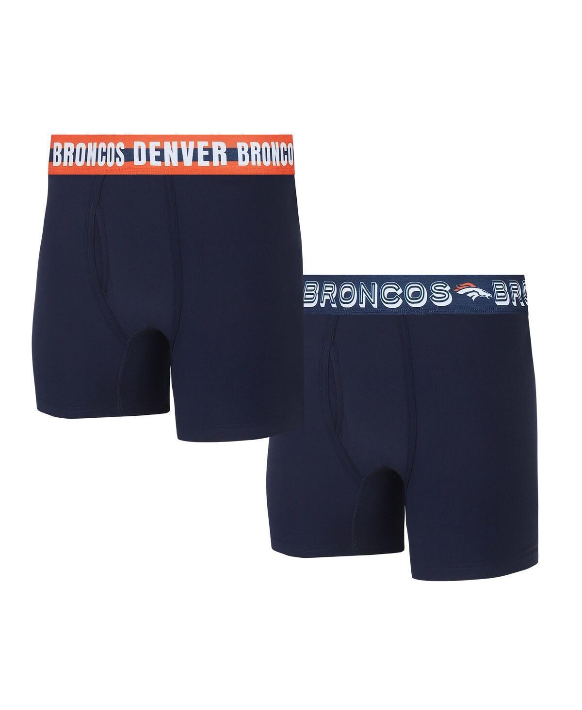 Mens Concepts Sport Denver Broncos Gauge Knit Boxer Brief Two-Pack Blue Product Image