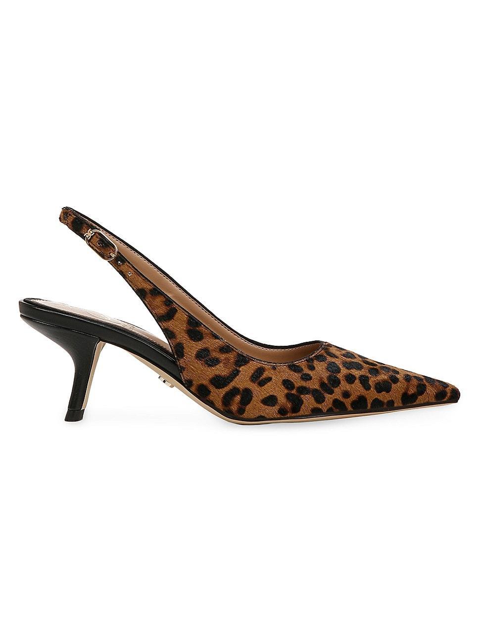 Womens Bianka 65MM Leopard-Print Slingback Pumps Product Image