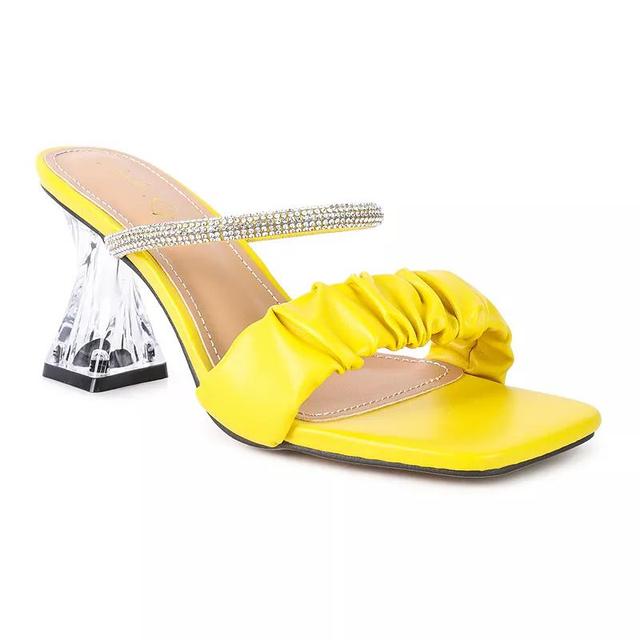 London Rag Date Look Womens Clear Heel Rhinestone Sandals Product Image