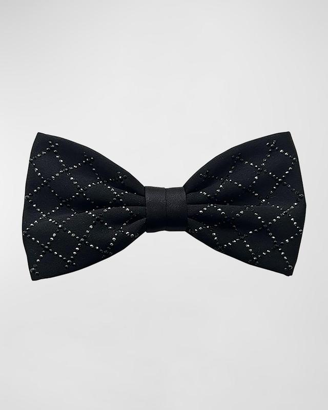 Mens Silk Crystal-Grid Bow Tie Product Image