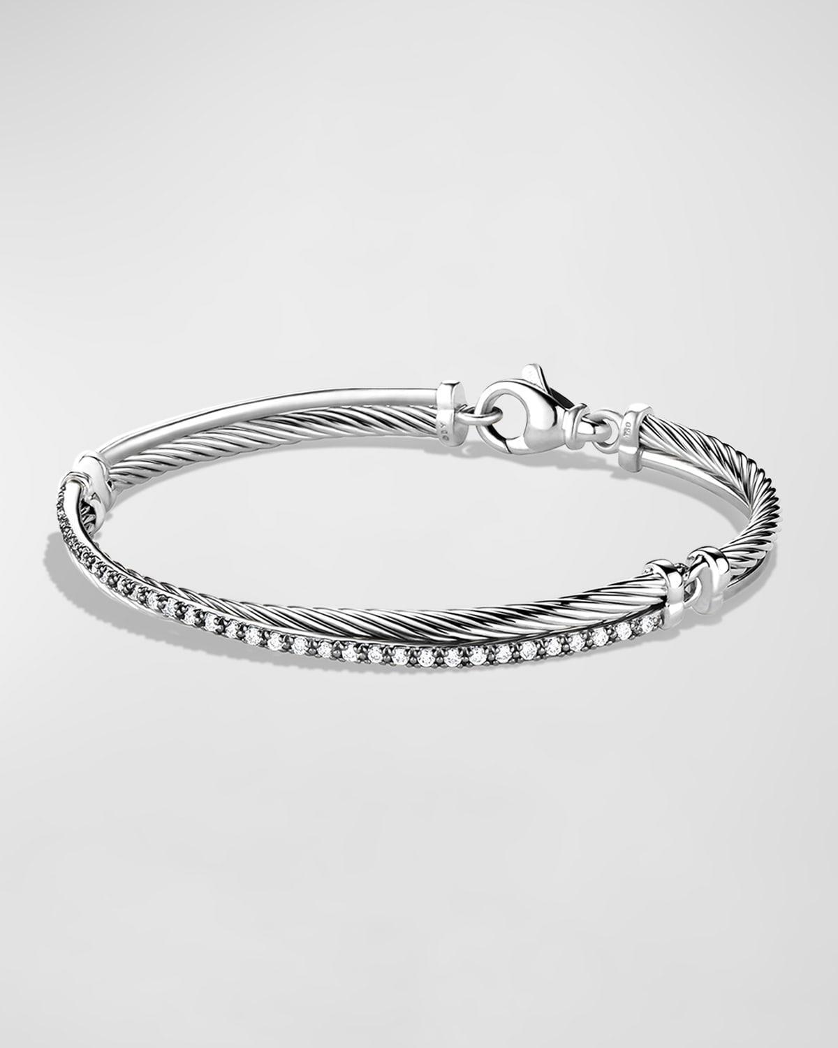 Womens Crossover Bracelet with Diamonds Product Image