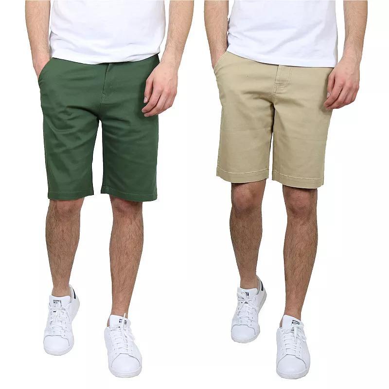 Mens Galaxy 10.5 5-Pocket Flat-Front Slim-Fit Stretch Chino Shorts 2-Pack Green Olive Product Image