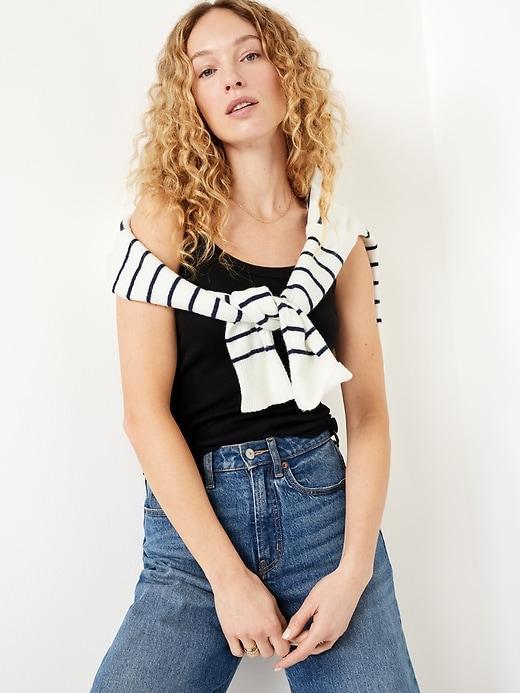 Fitted Rib-Knit Tank Top Product Image