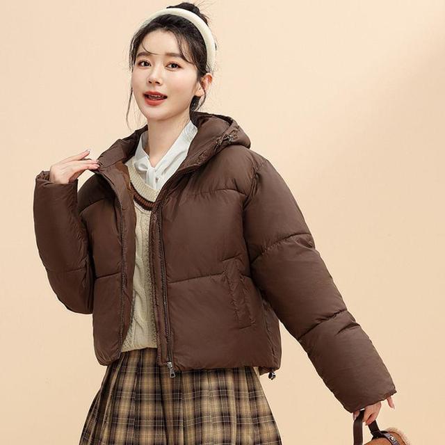 Hooded Zip-Up Puffer Jacket Product Image