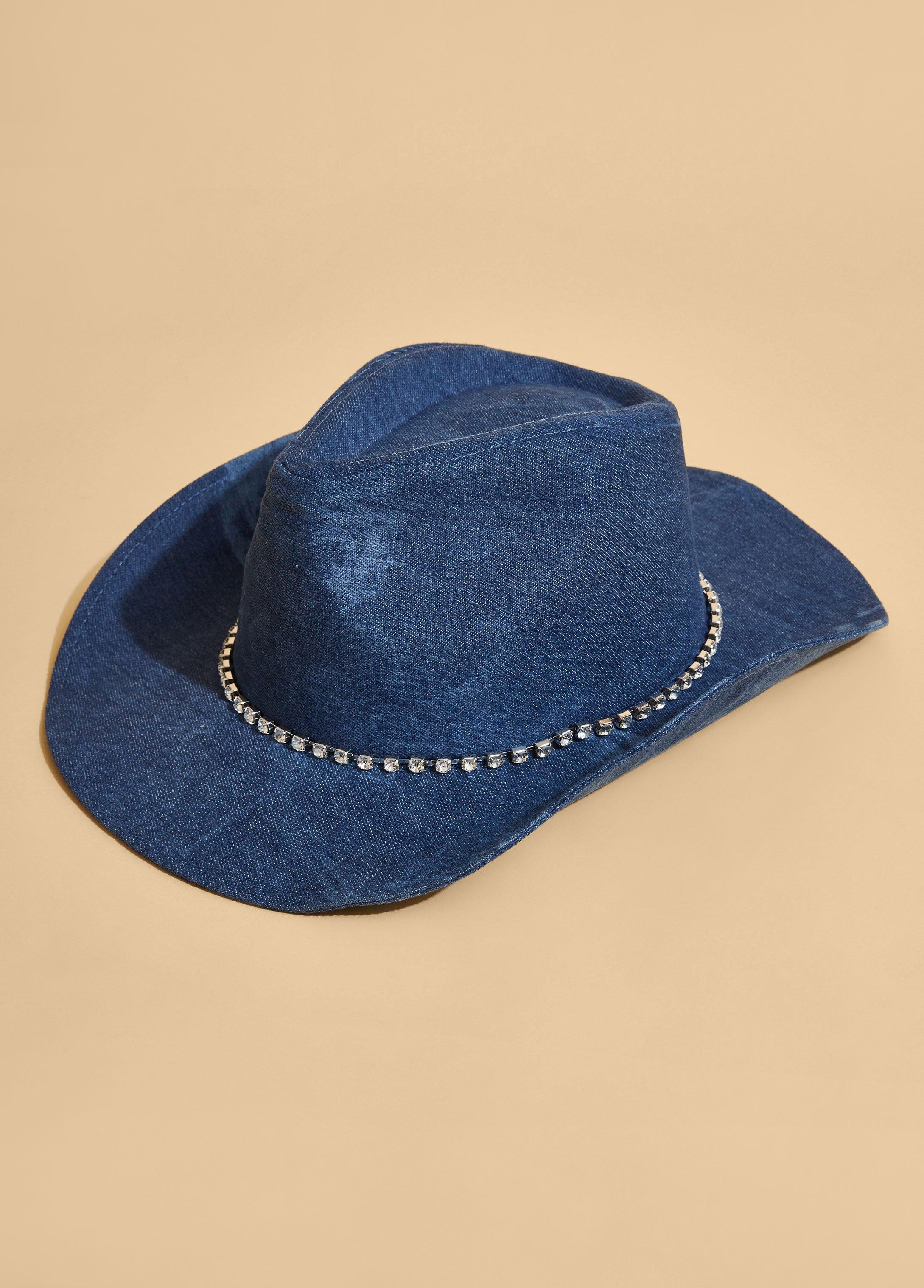 Whiskered Denim Cowboy Hat Product Image