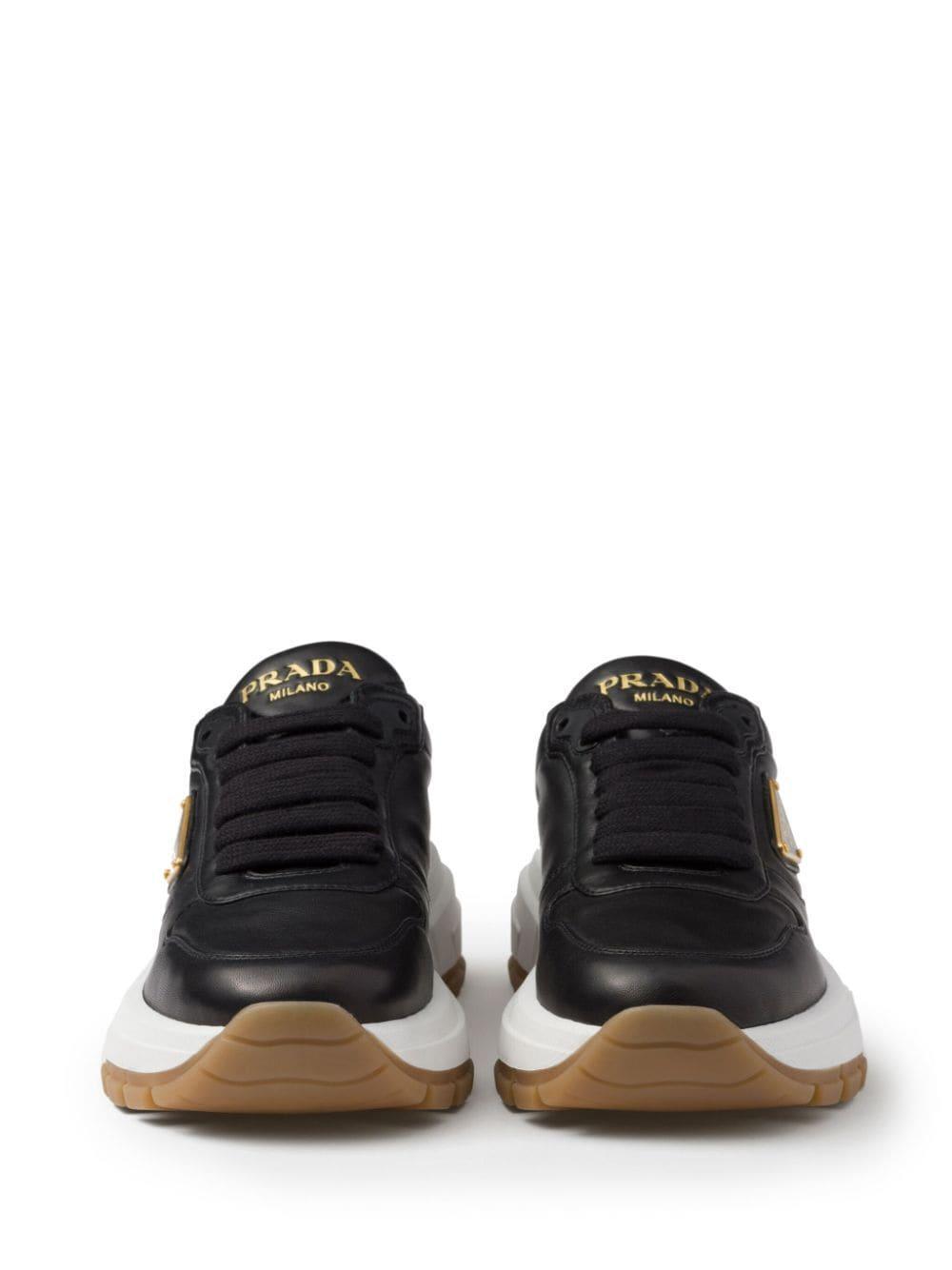 PRADA Sneakers Mit Triangel-logo In Black Product Image