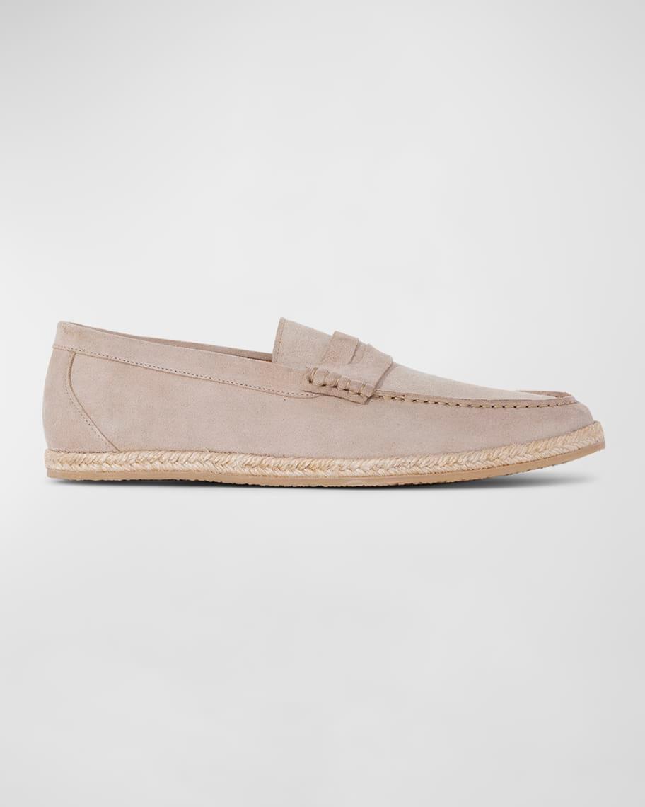 Men's Huxley Suede Espadrille Penny Loafers Product Image