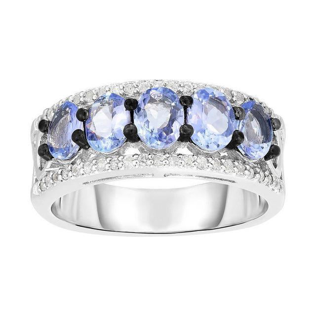 Sterling Silver Tanzanite & White Topaz Ring, Womens Product Image