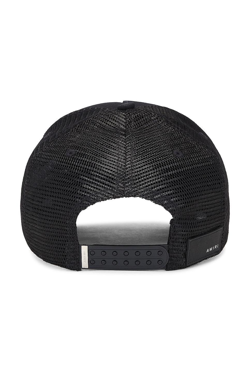 AMIRI Crystal 3 Star Trucker Hat In Black White Product Image