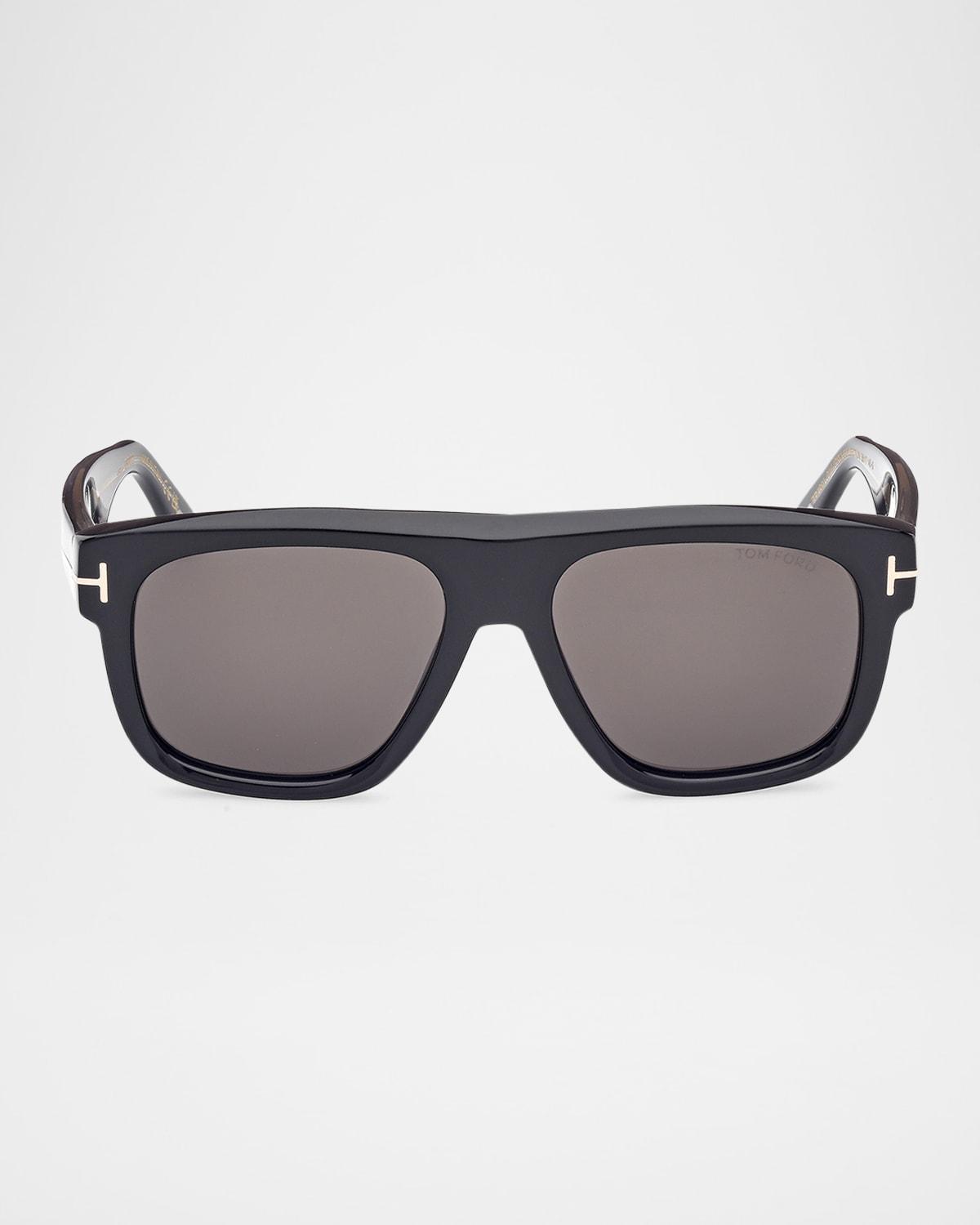 TOM FORD Men's Icon Collection Sunglasses In Shiny Black Shiny Crysal Logosmoke Lenses product image