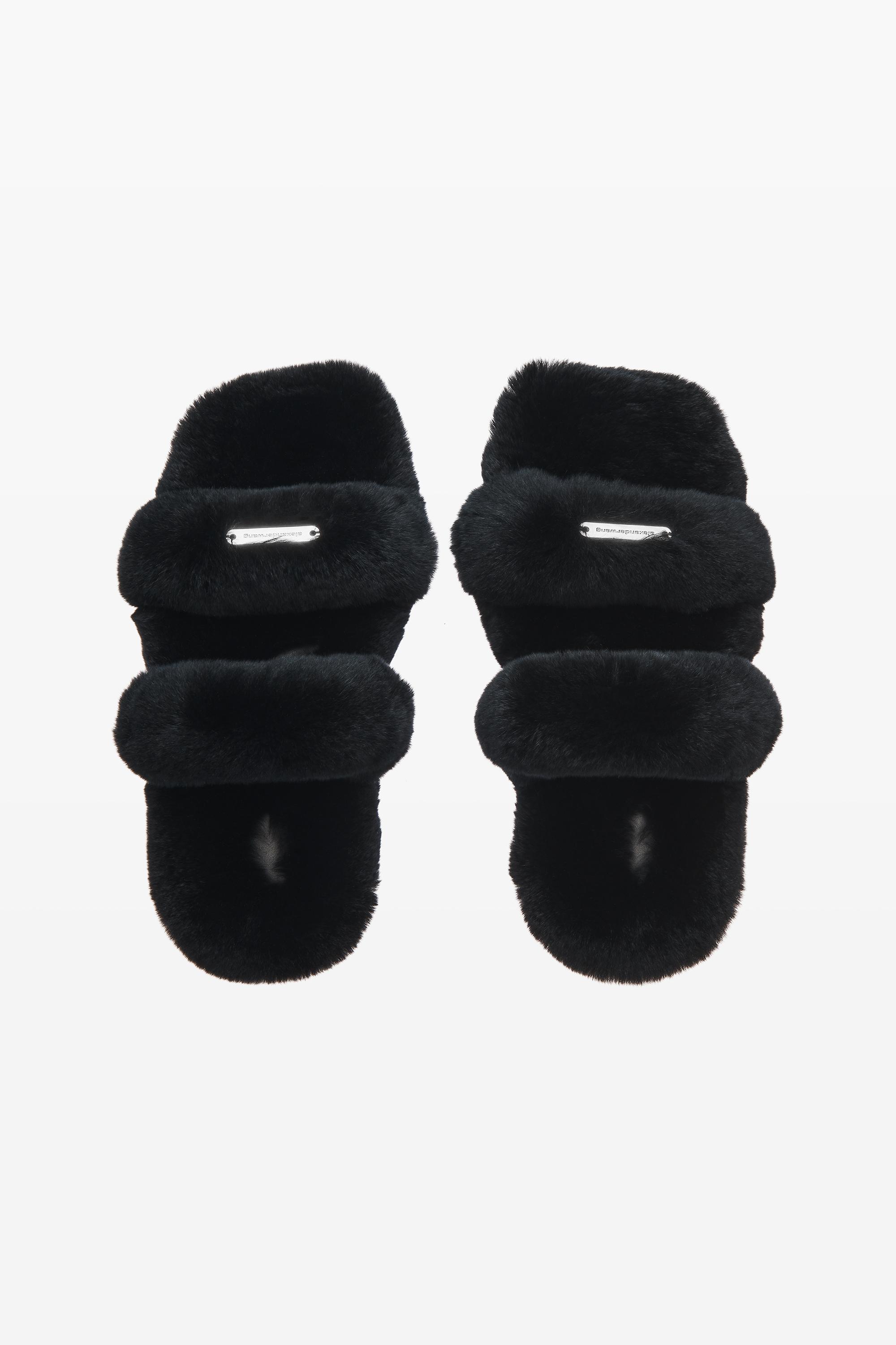 Jay Flatform Sandal In Rabbit Fur Product Image