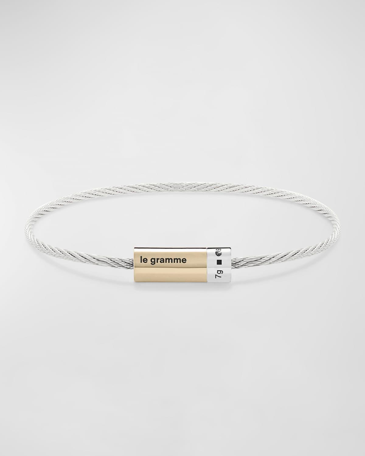 Men's Polished Two-Tone Cable Bracelet Product Image