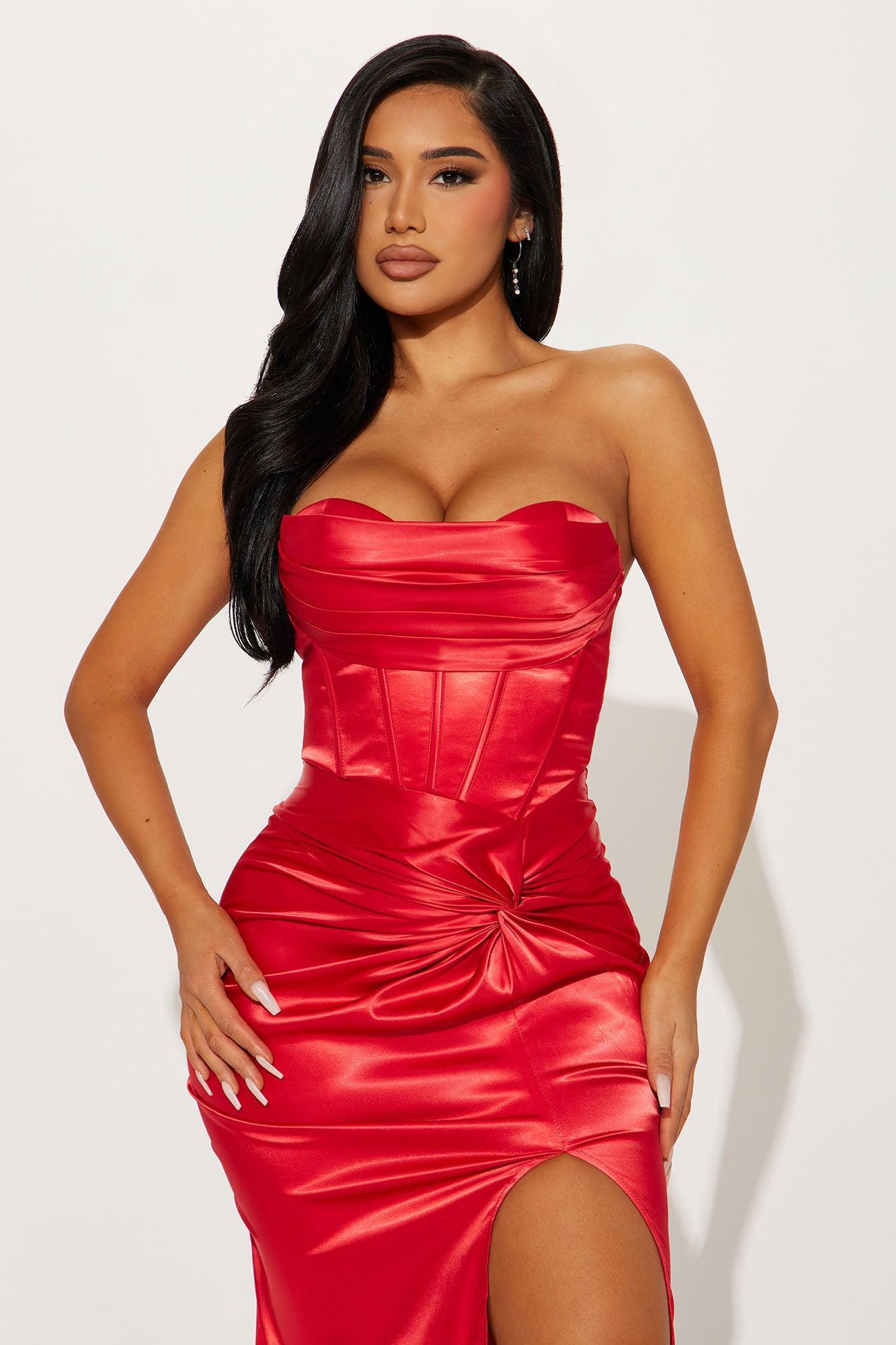 Adore You Satin Gown - Red Product Image