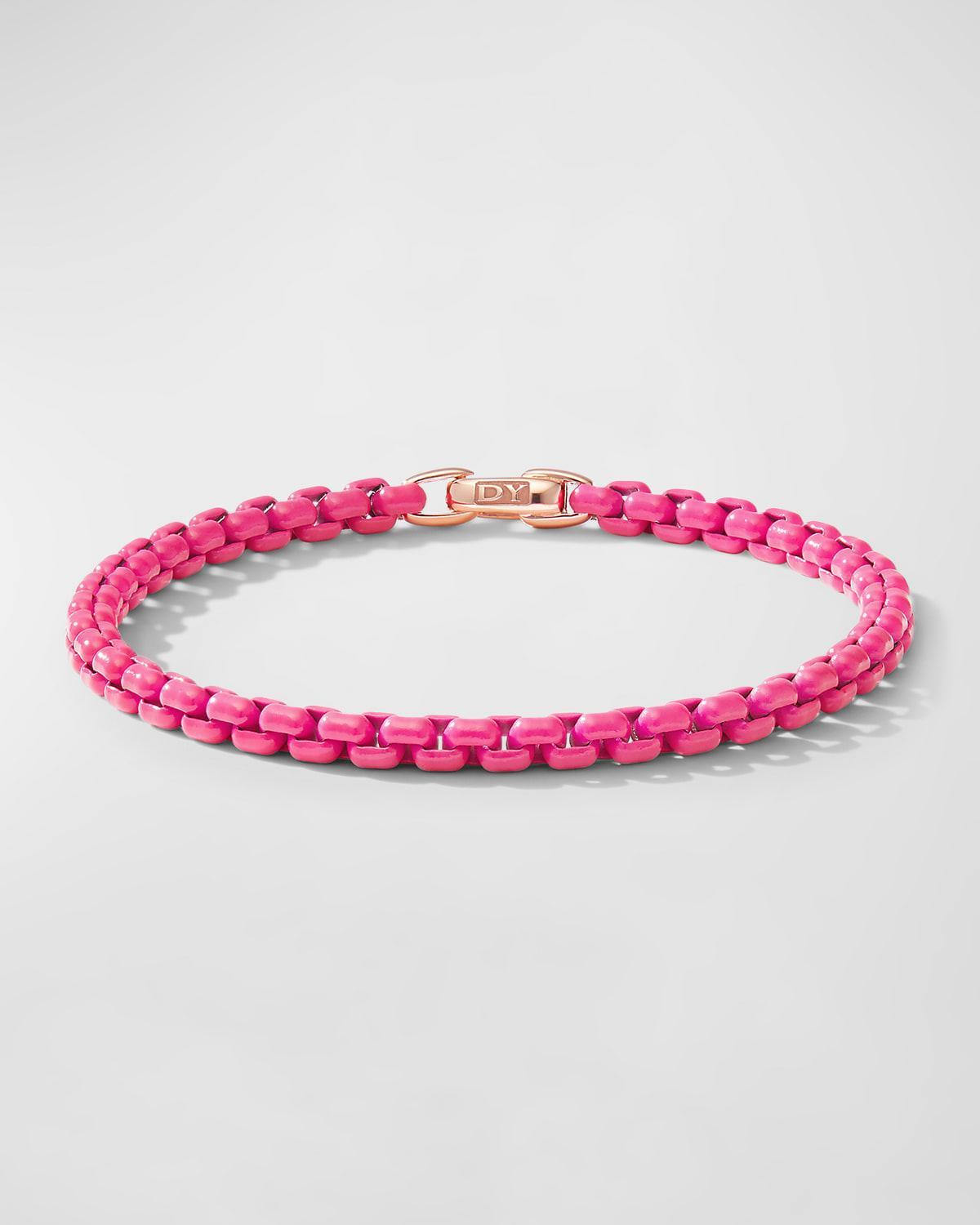 David Yurman Acrylic & 14K Rose Gold Bel Aire Chain Bracelet in Hot Pink Product Image