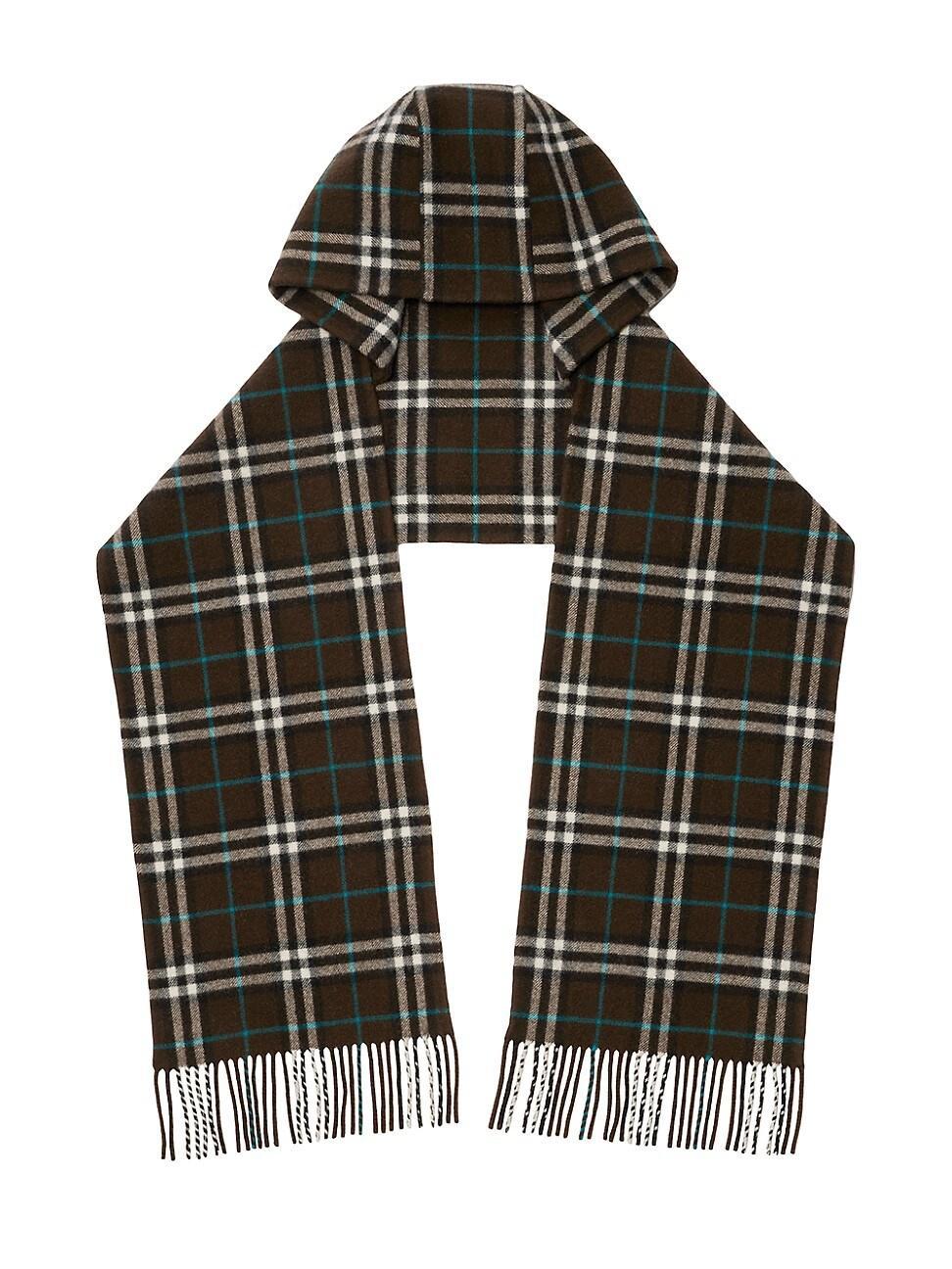 Men's Wool Giant Check Hooded Scarf Product Image