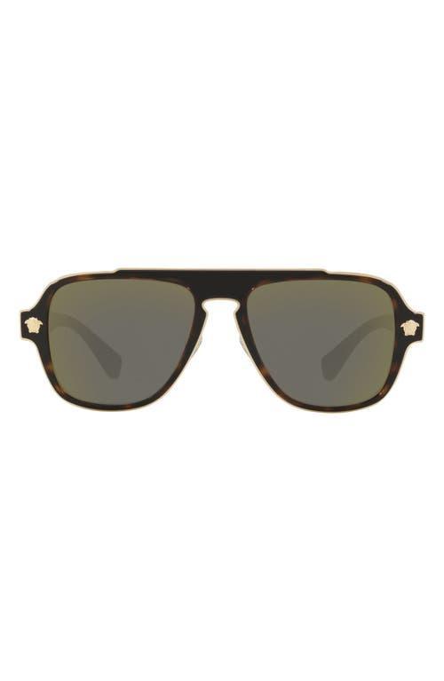 Versace 56mm Mirrored Aviator Sunglasses Product Image