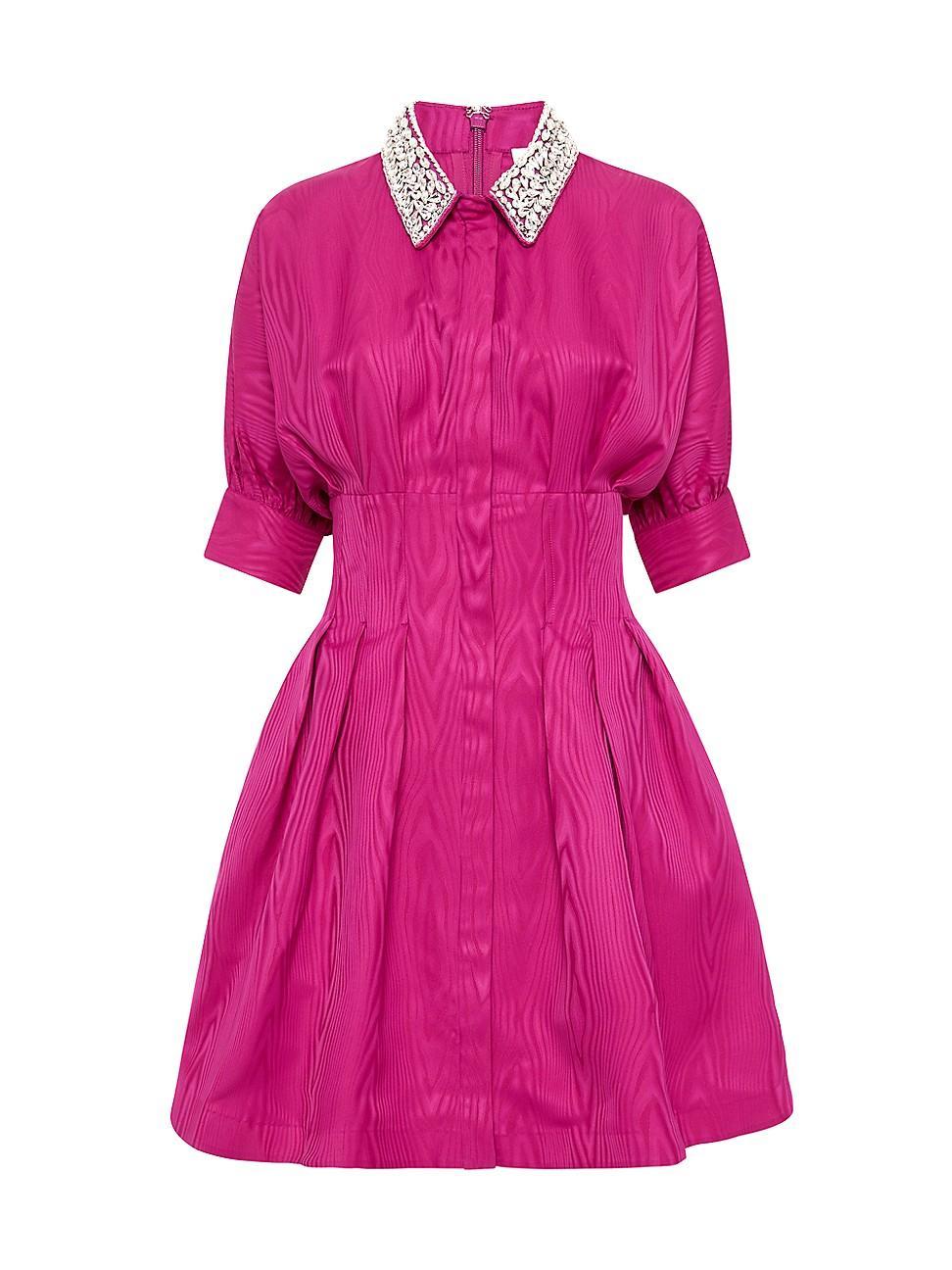 Rebecca Vallance Cynthia Embellished Collar Taffeta Minidress Product Image