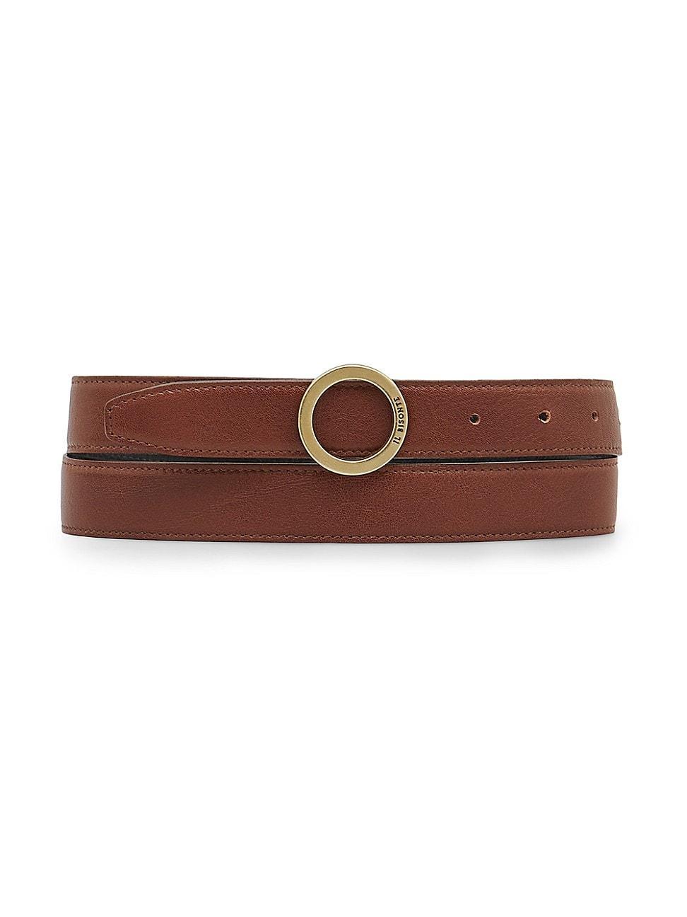 Womens Leather O-ring Buckle Belt Product Image