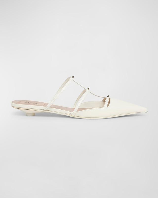 Rockstud Leather T-Strap Ballerina Mules Product Image