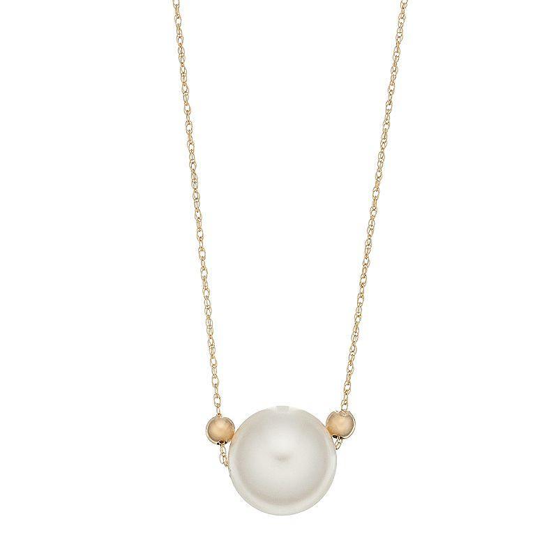 14k Gold Freshwater Cultured Pearl & Bead Necklace, Womens Product Image