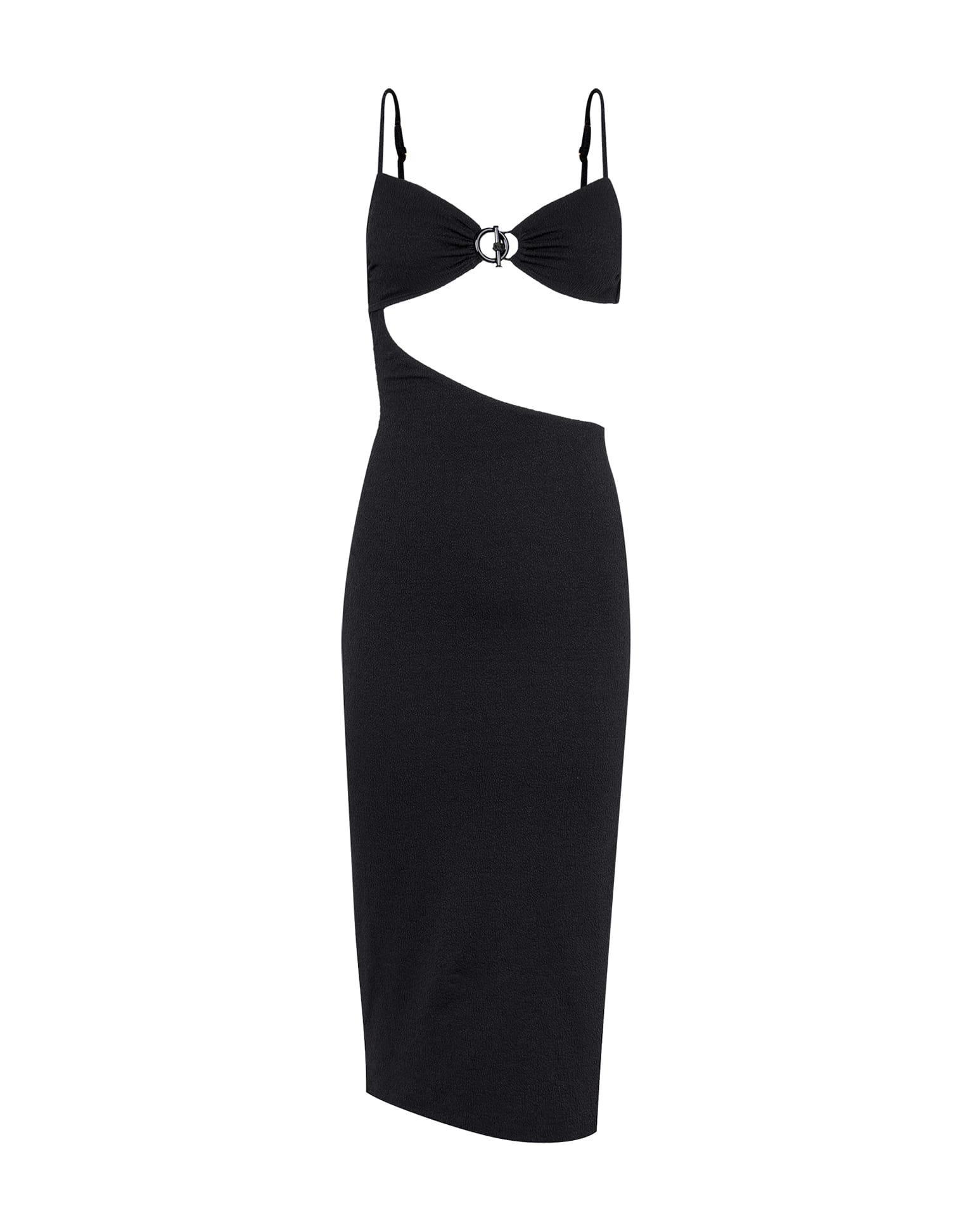 Firenze Kelly Detail Midi Dress - Black Product Image