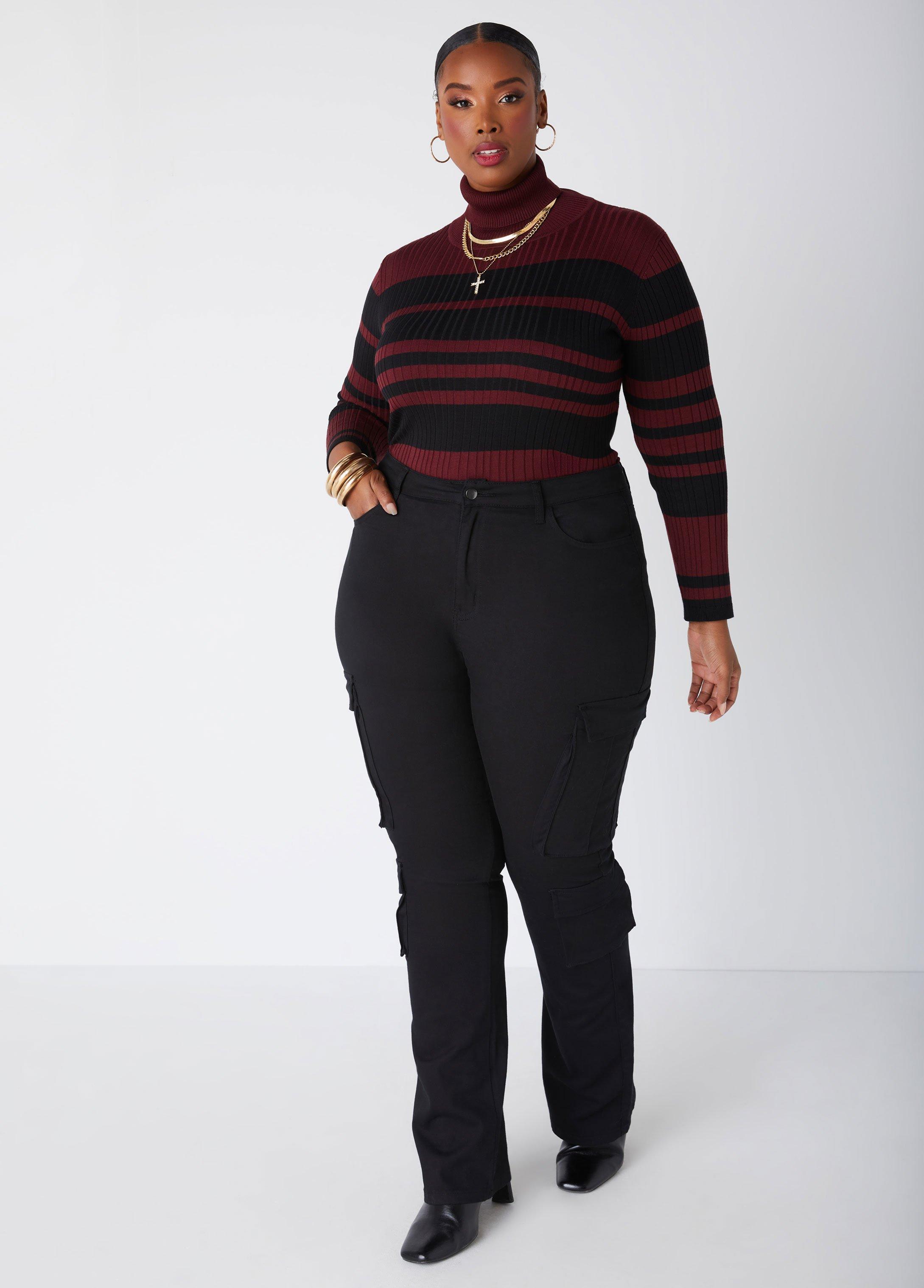 Plus Size Stacked Cargo Jeans Ashley Stewart Product Image