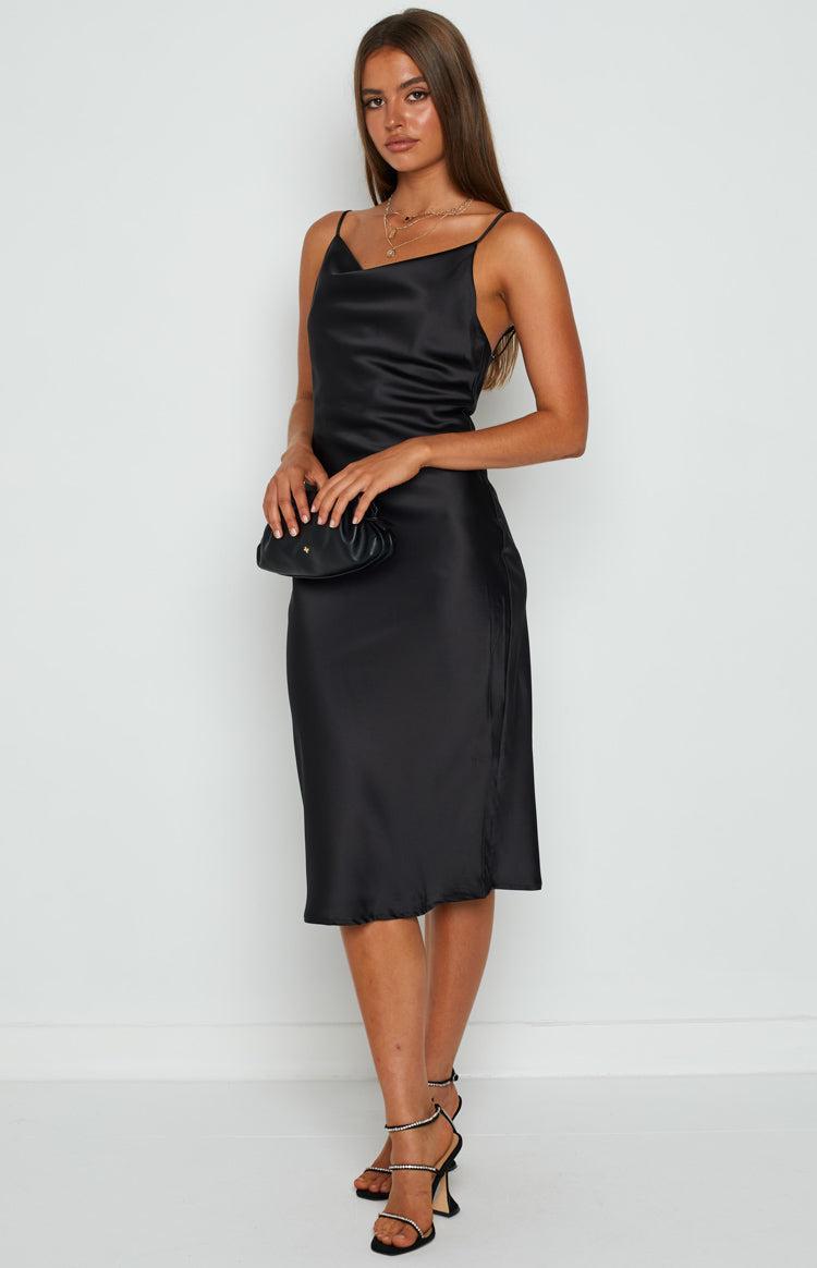 Schiffer Slip Midi Dress Black Product Image