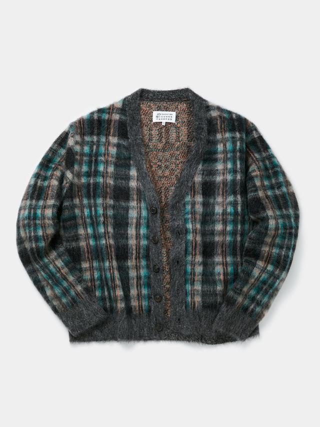 Brushed Check Cardigan (Petrol) Product Image