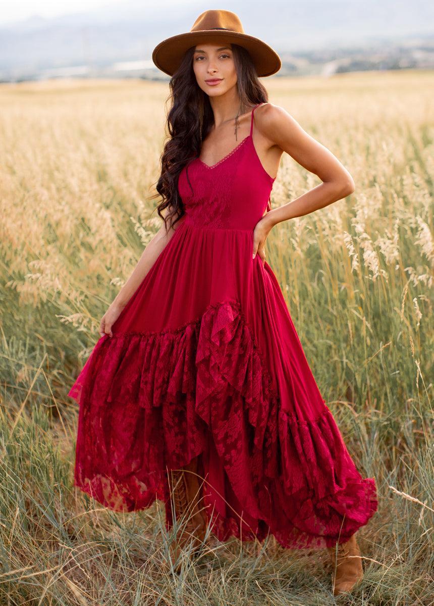 Christelle Dress in Crimson Product Image