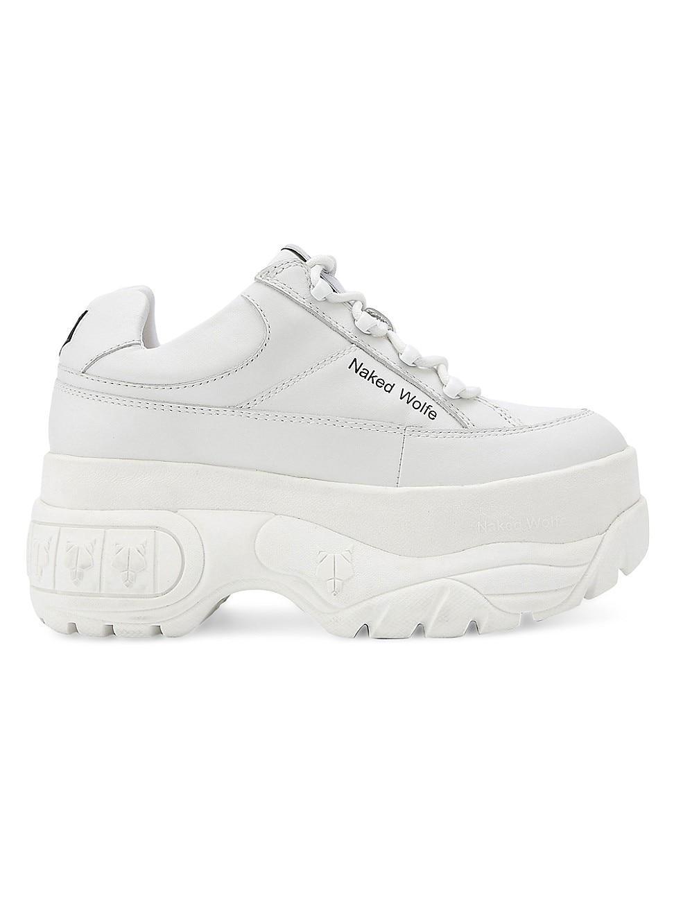 Womens Sporty White Low Top Sneakers Product Image