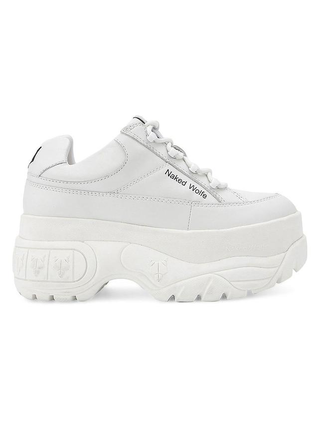 Womens Sporty White Low Top Sneakers Product Image