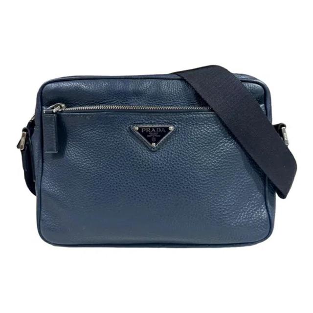 Saffiano Navy Leather Shoulder Bag () Product Image