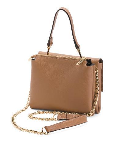 Leather Crossbody With Metal Chain for Women Product Image