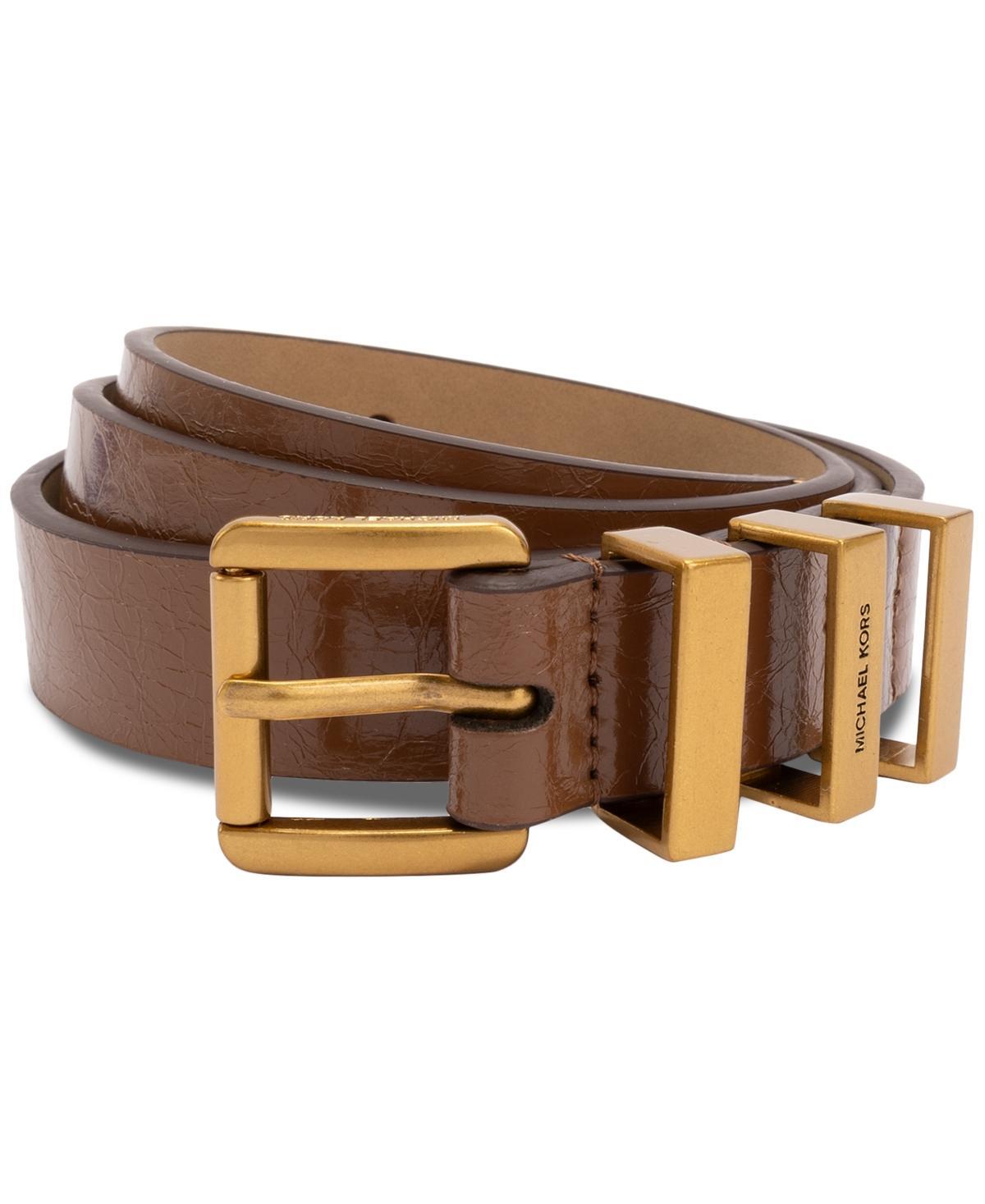 Michael Michael Kors Womens Gold-Tone Leather Belt Product Image