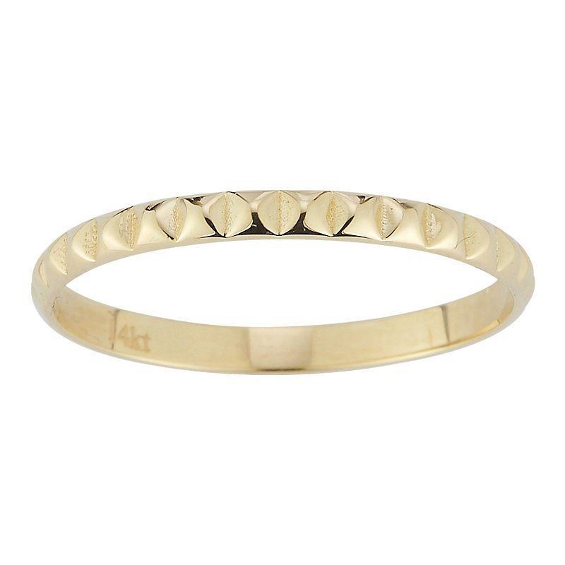 LUMINOR GOLD 14k Gold Pyramid Stackable Ring, Womens Yellow Product Image