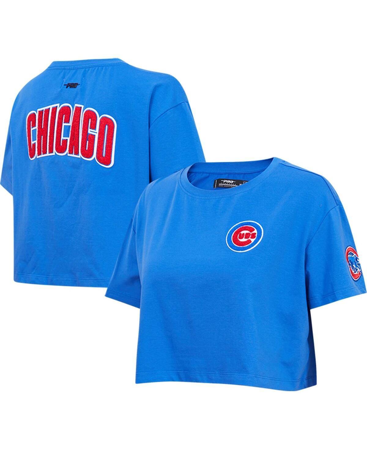 Womens Pro Standard Royal Chicago Cubs Classic Team Boxy Cropped T-shirt Product Image